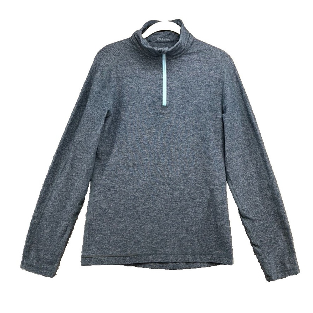 Lululemon Surge Warm 1/2 Zip Silver Heathered Alberta Lake Caspian Mens Small